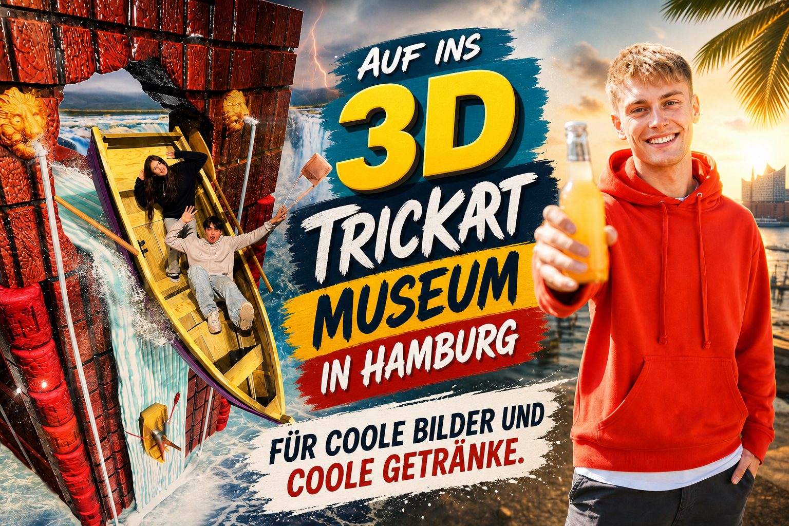 Auf ins 3D TrickArt Museum in Hamburg für coole Bilder und coole Getränke.