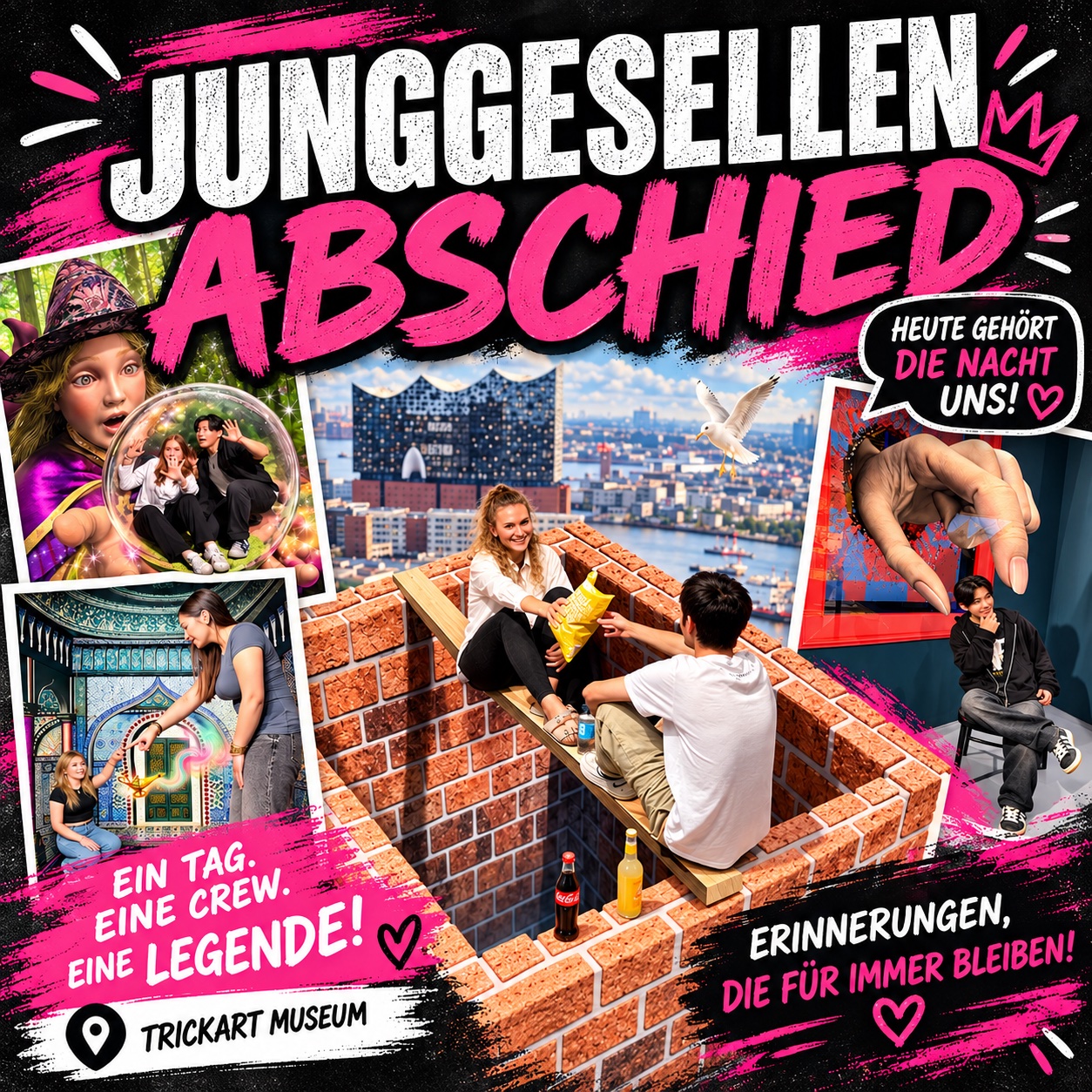 Junggesellenabschied im 3D TrickArt Museum
