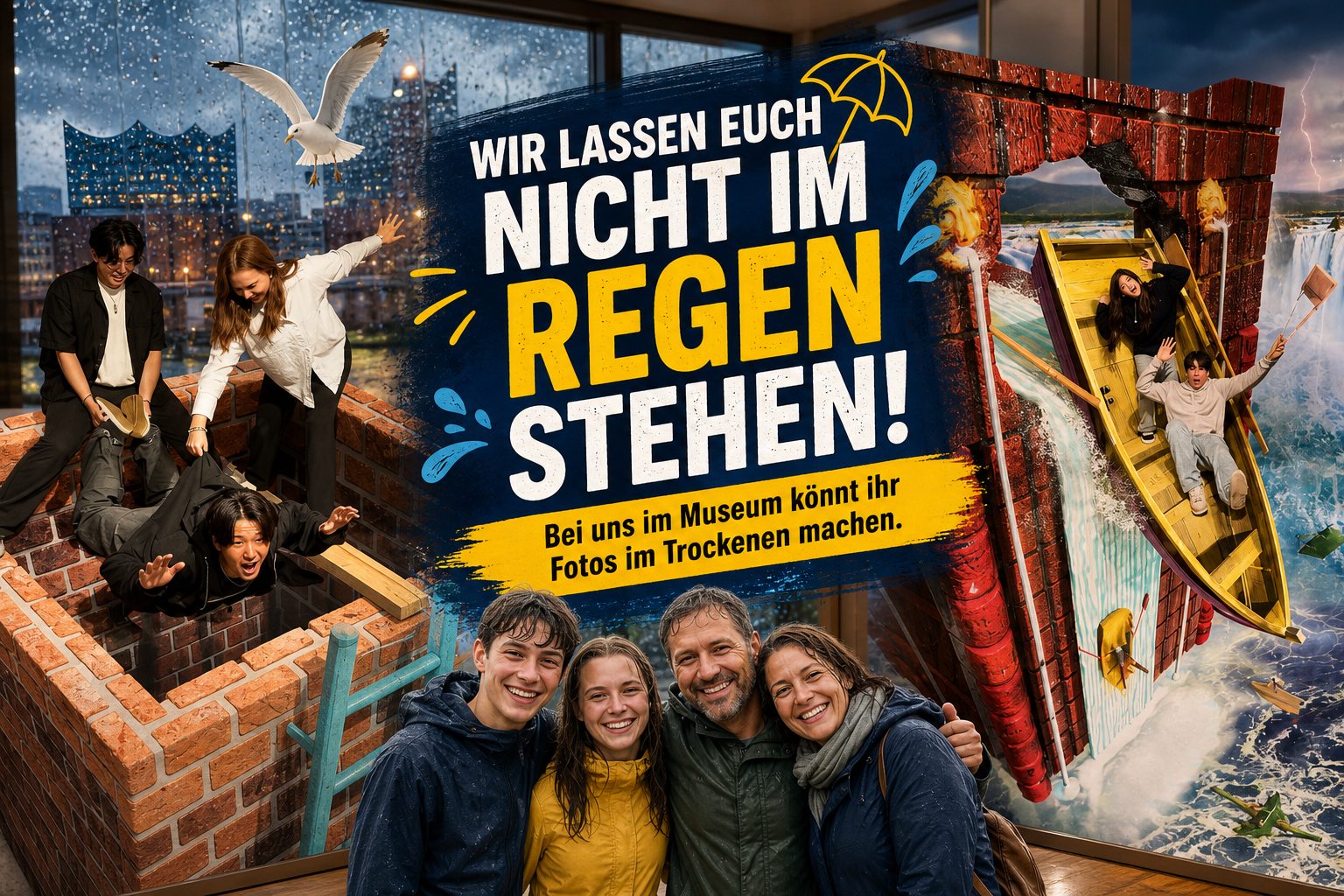 Wir lassen Euch nicht im Regen stehen! Bei uns im Museum könnt ihr Fotos im Trockenen machen.