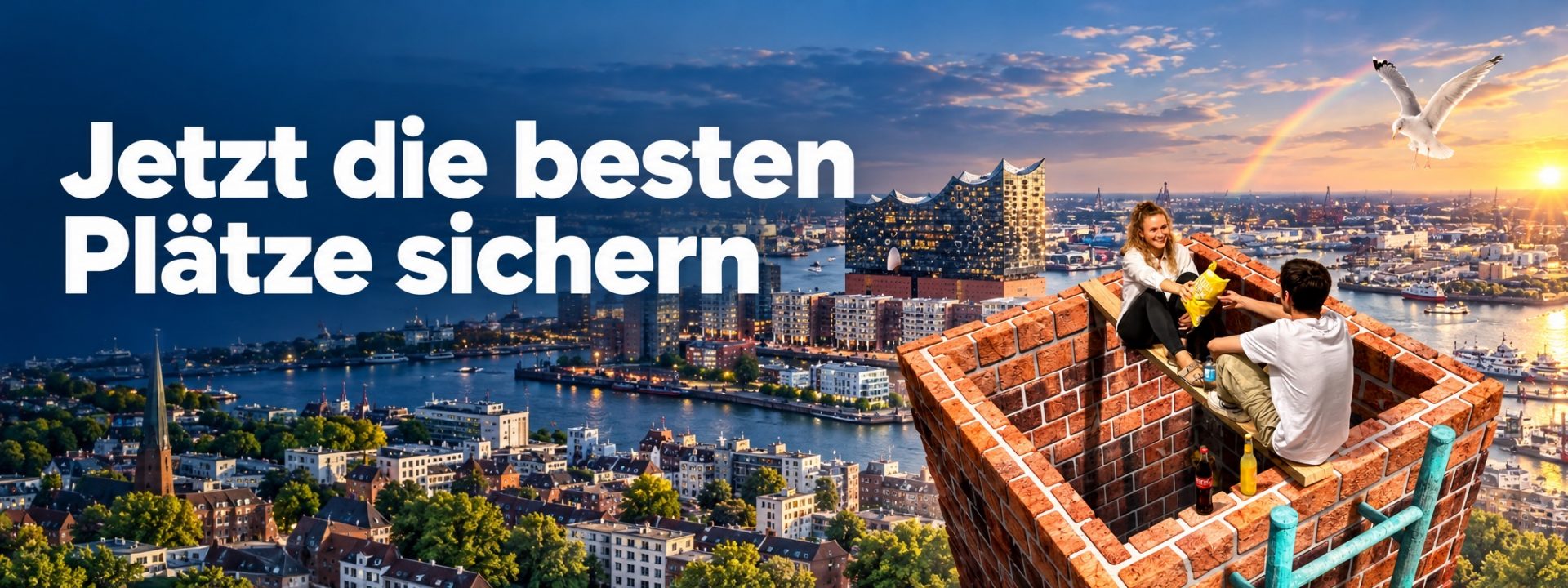 Gemeinsam über den Dächern Hamburgs